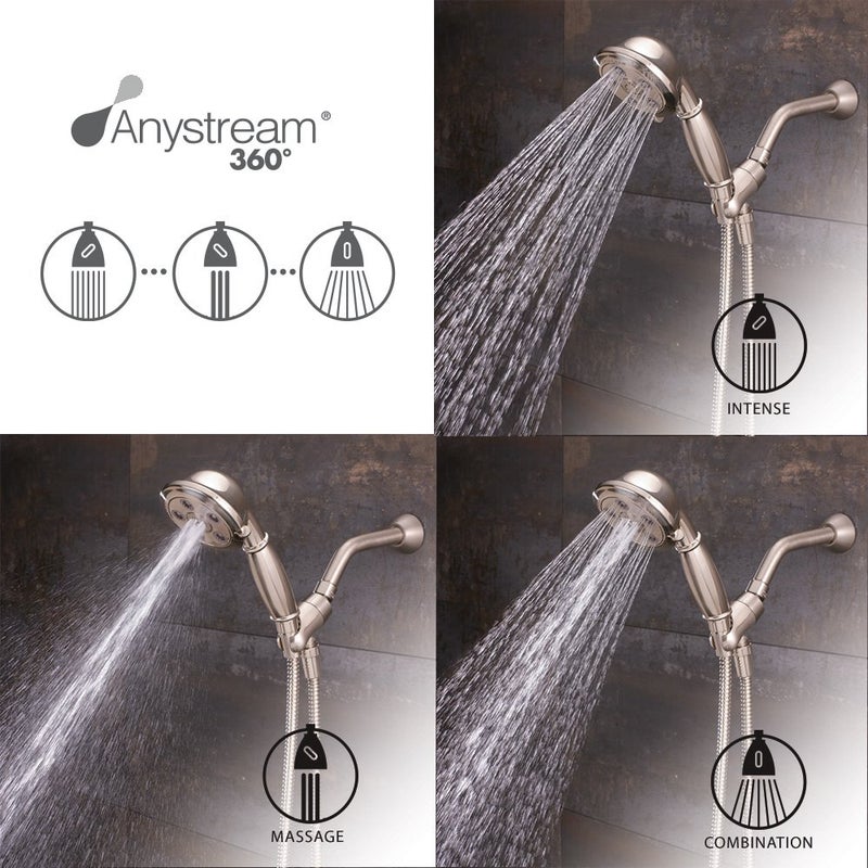 Speakman VS-3011-BN Chelsea Anystream Multi-Function Handheld Shower Head, 2.5 GPM, Brushed Nickel - Image 2